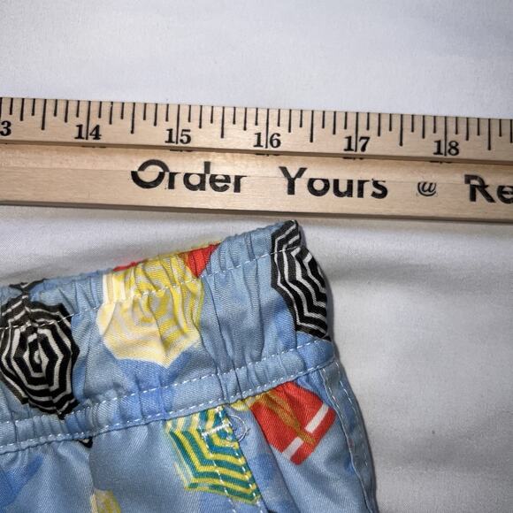 Peter Millar Swim Trunks Men Size L Blue Umbrella Legs Print Shorts Beach Preppy - Picture 8 of 16